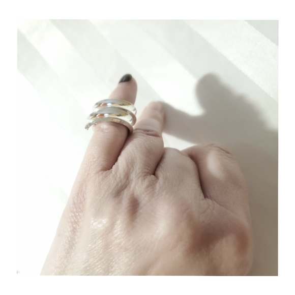 JCM 925 Sterling Silver wide Hoop Hoops Earrings - Picture 7 of 9